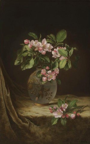 Martin Johnson Heade - Apple Blossoms in an Opalescent Vase