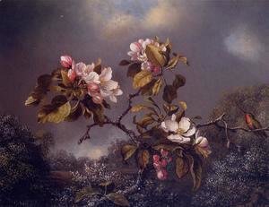 Martin Johnson Heade - Apple Blossoms And Hummingbird