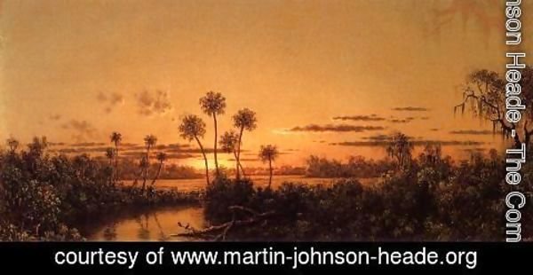 Martin Johnson Heade - Florida River Scene Early Evening  After Sunset