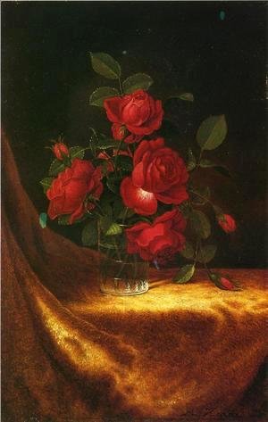 Martin Johnson Heade - Four Roses In A Glass