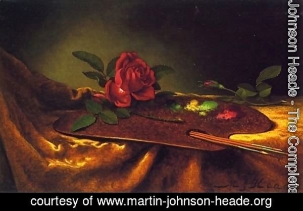 Martin Johnson Heade - Roses On A Palette