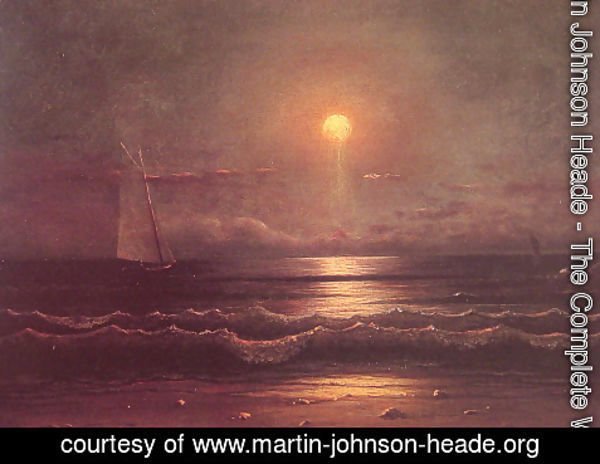 Martin Johnson Heade - Sailing By Moonlight