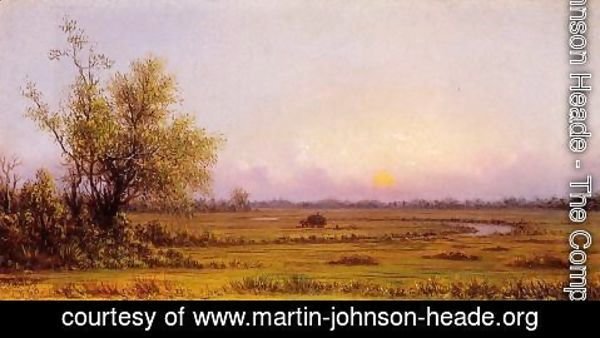 Martin Johnson Heade - Sunset Marsh Aka Sinking Sun