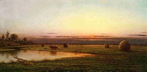 Martin Johnson Heade - Sunset On The Rowley Marshes