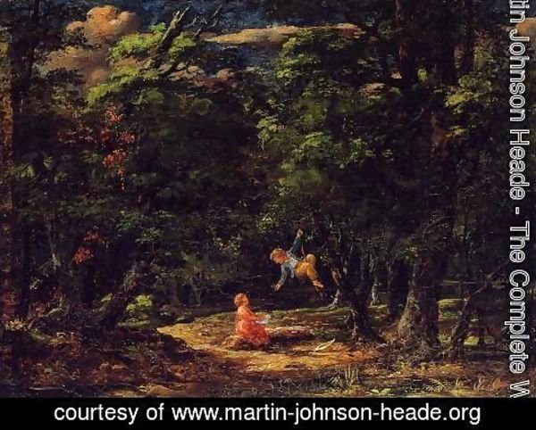 Martin Johnson Heade - The Swing Children In The Woods