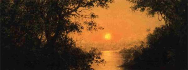 Sunset Aka Jungle Scene by Martin Johnson Heade