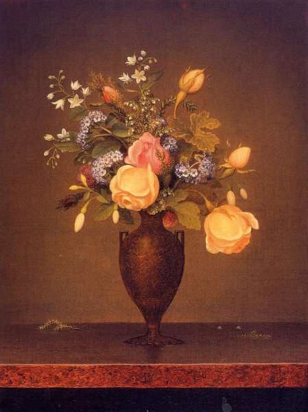 Wildflowers In A Brown Vase by Martin Johnson Heade