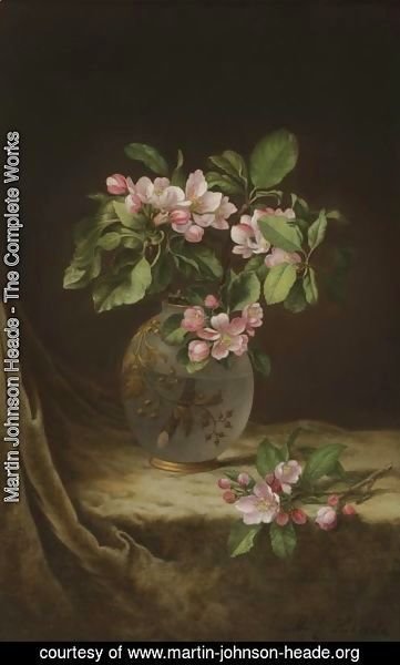 Martin Johnson Heade - Apple Blossoms in an Opalescent Vase
