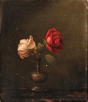 Still Life with Red and Pink Roses