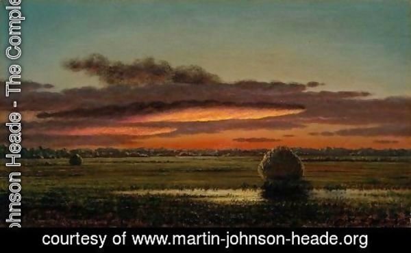 Martin Johnson Heade - Sunset Over the Marshes