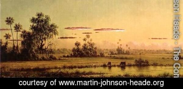 Martin Johnson Heade - Florida Sunset With Two Cows