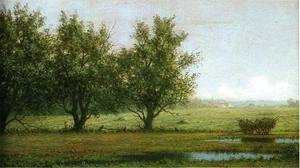 Martin Johnson Heade - Landscape With Hay Wagon