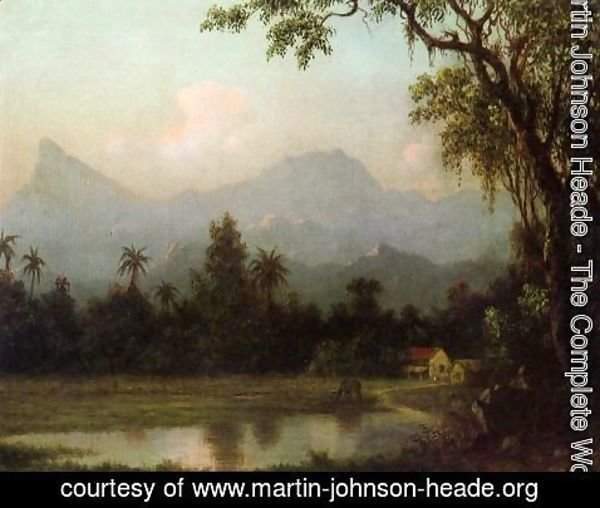 Martin Johnson Heade - Rio De Janeiro  South American Scene With Cabin