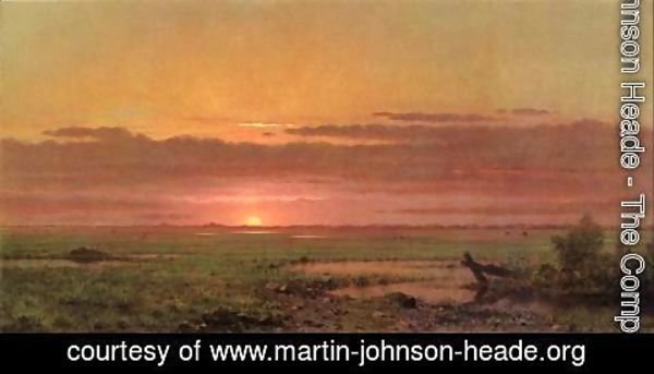 Martin Johnson Heade - Sunset Marshland  New Jersey