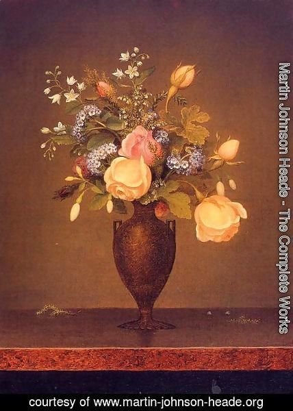 Martin Johnson Heade - Wildflowers In A Brown Vase